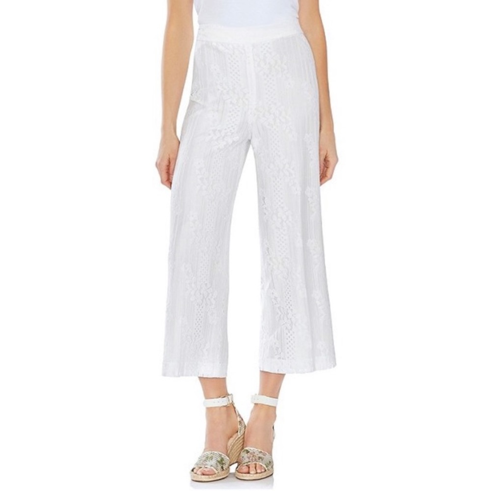 Vince Camuto Floral Lace Cropped Dress Pants - Picture 2 of 5